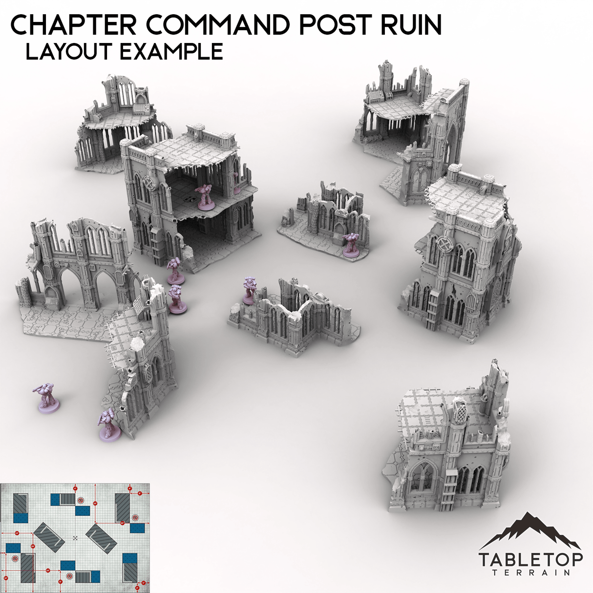 Tabletop Terrain Ruins Chapter Command Post Ruin