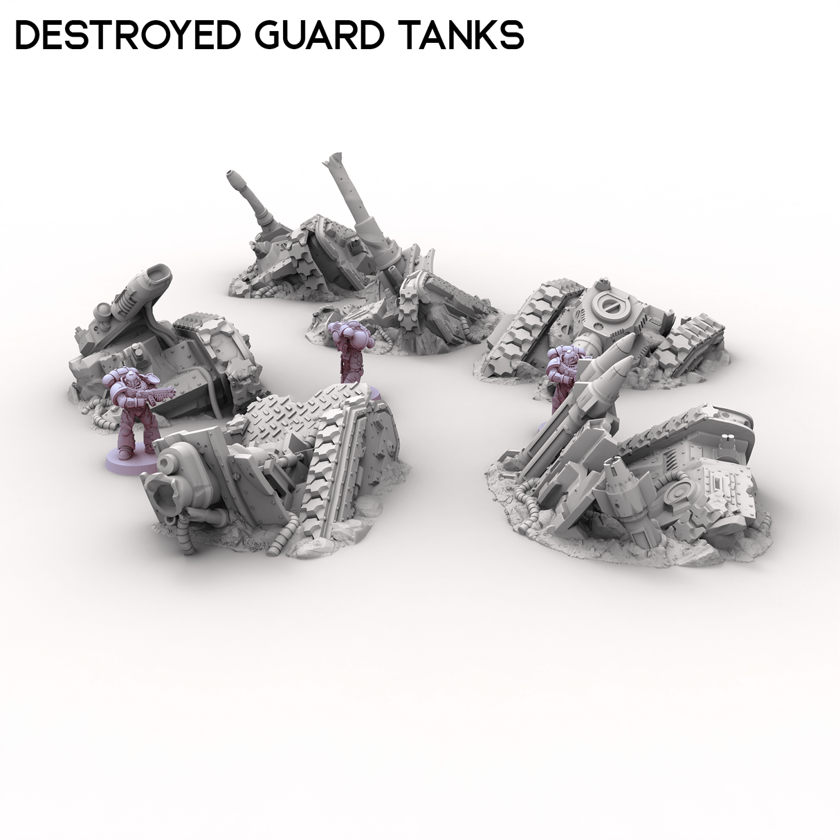 Tabletop Terrain Ruins Destroyed Guard Tanks