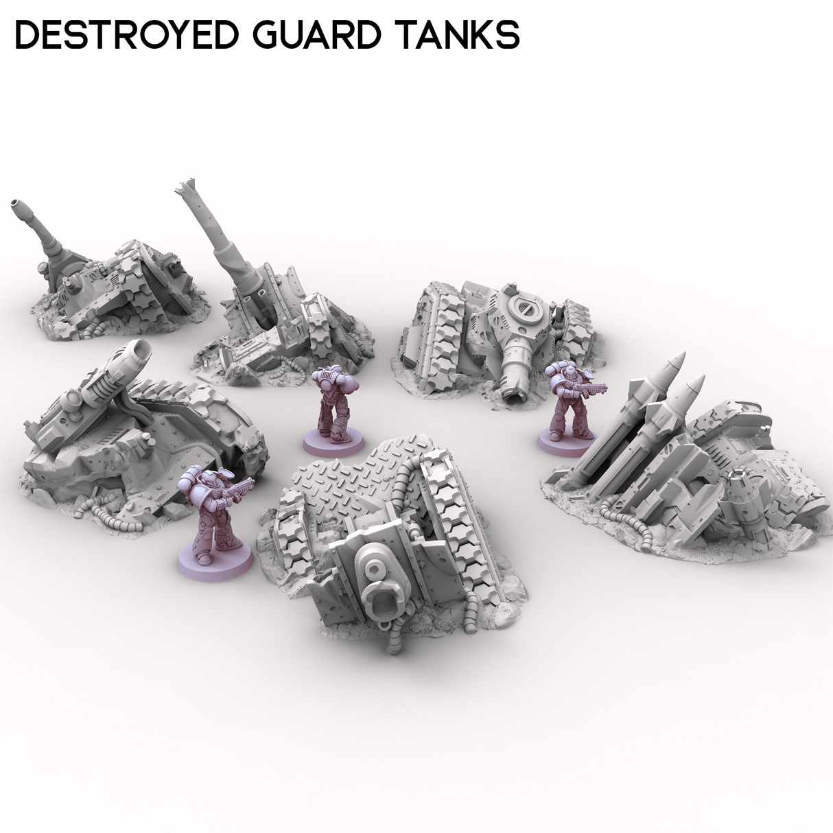 Tabletop Terrain Ruins Destroyed Guard Tanks