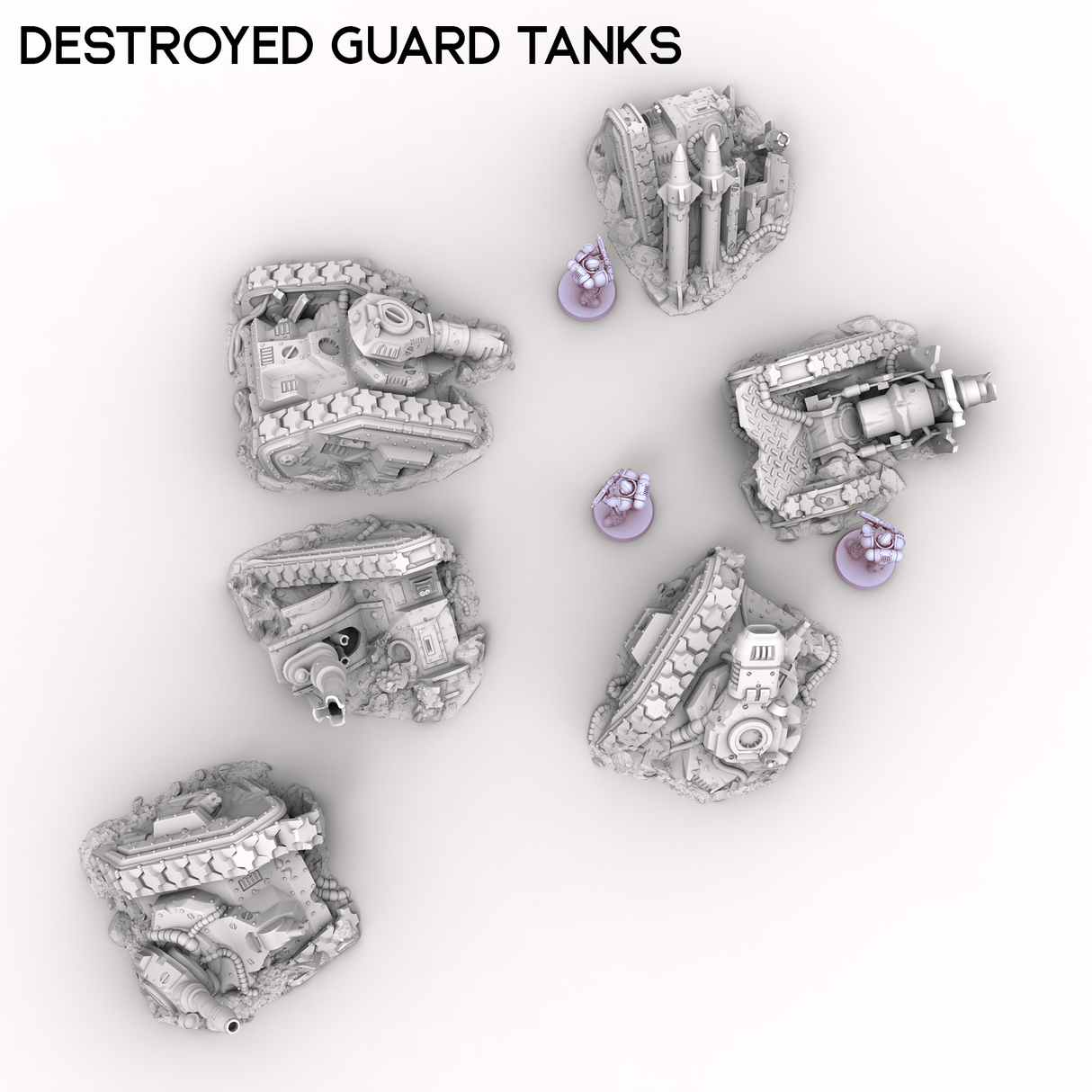 Tabletop Terrain Ruins Destroyed Guard Tanks