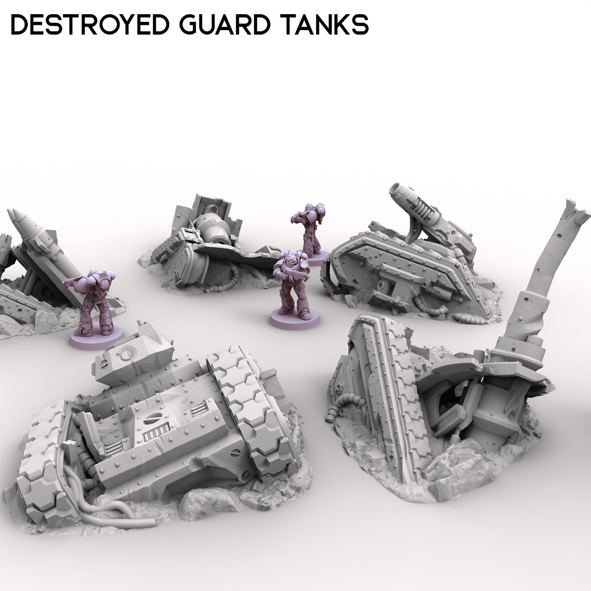 Tabletop Terrain Ruins Destroyed Guard Tanks