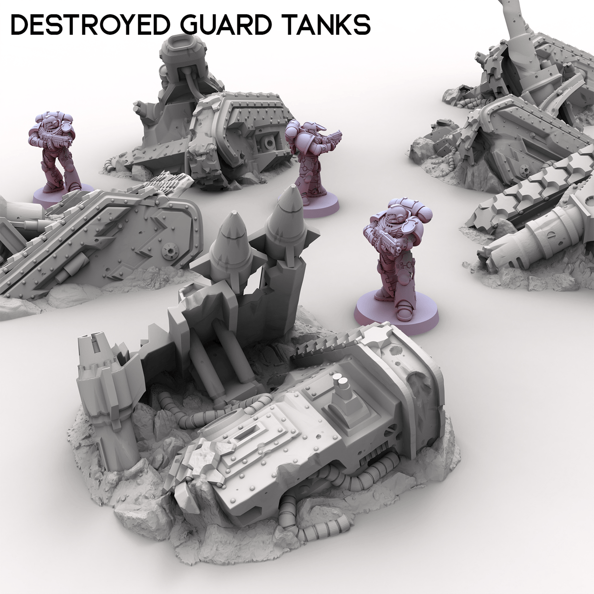 Tabletop Terrain Ruins Destroyed Guard Tanks