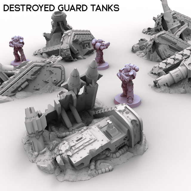 Tabletop Terrain Ruins Destroyed Guard Tanks