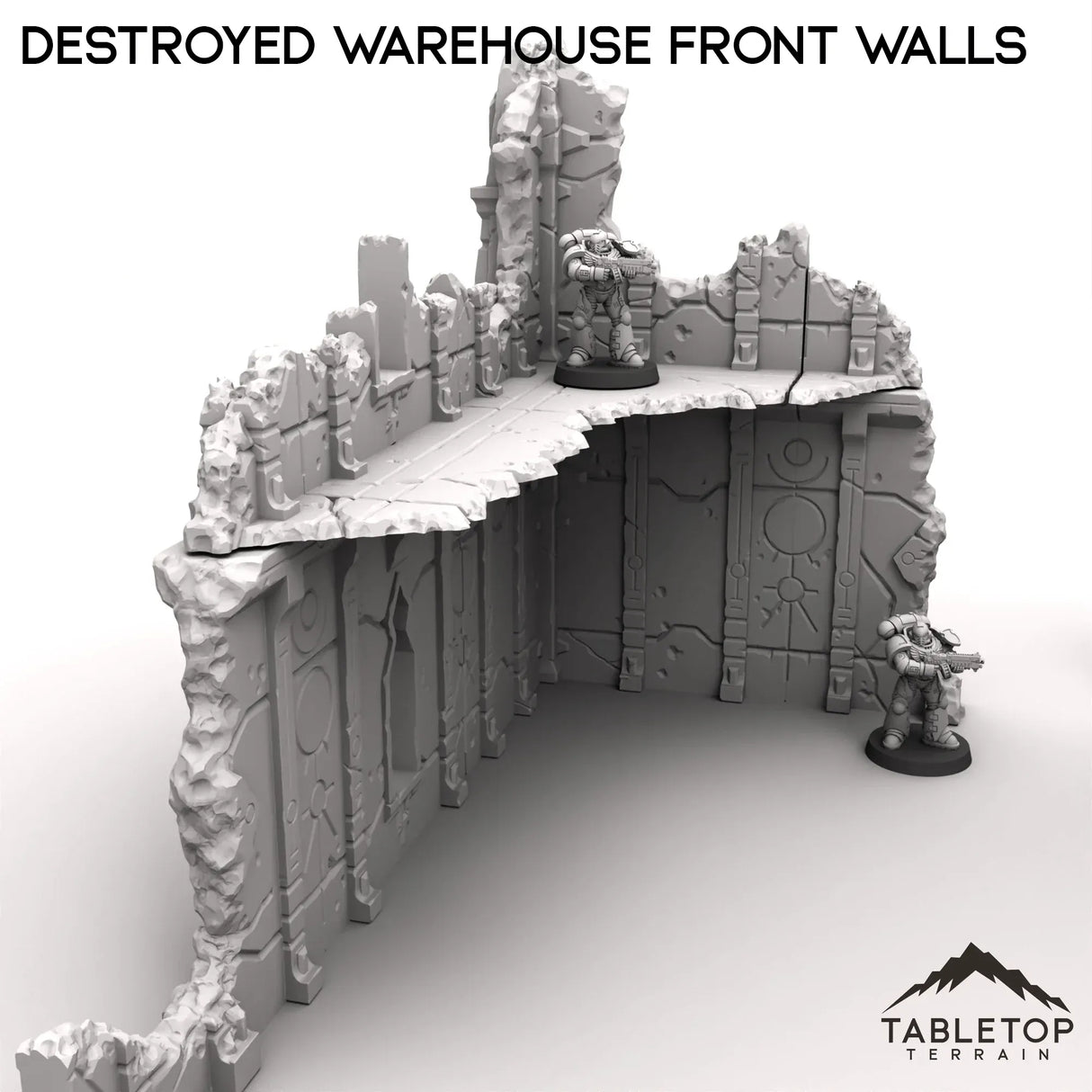Tabletop Terrain Ruins Destroyed Warehouse Front Walls