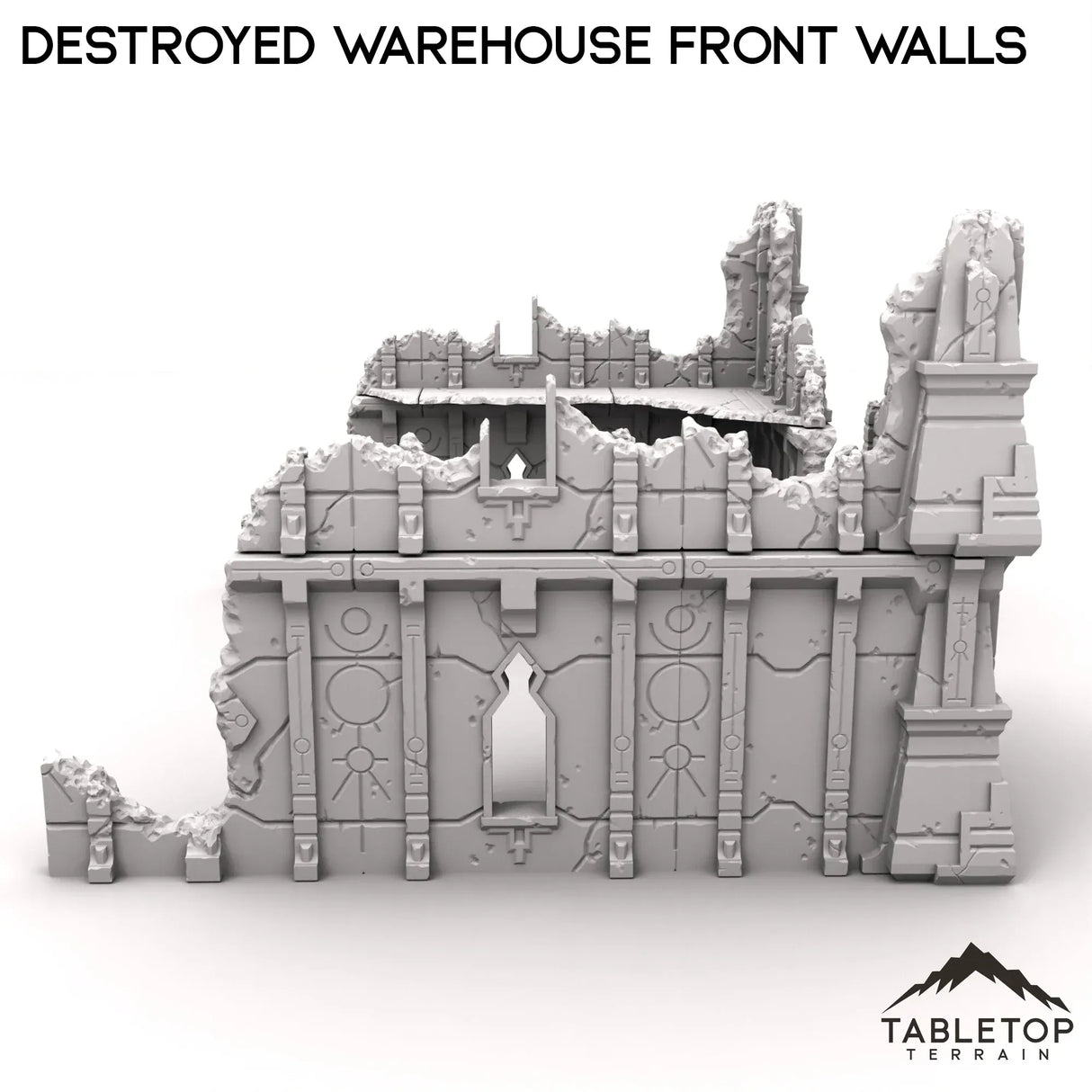 Tabletop Terrain Ruins Destroyed Warehouse Front Walls