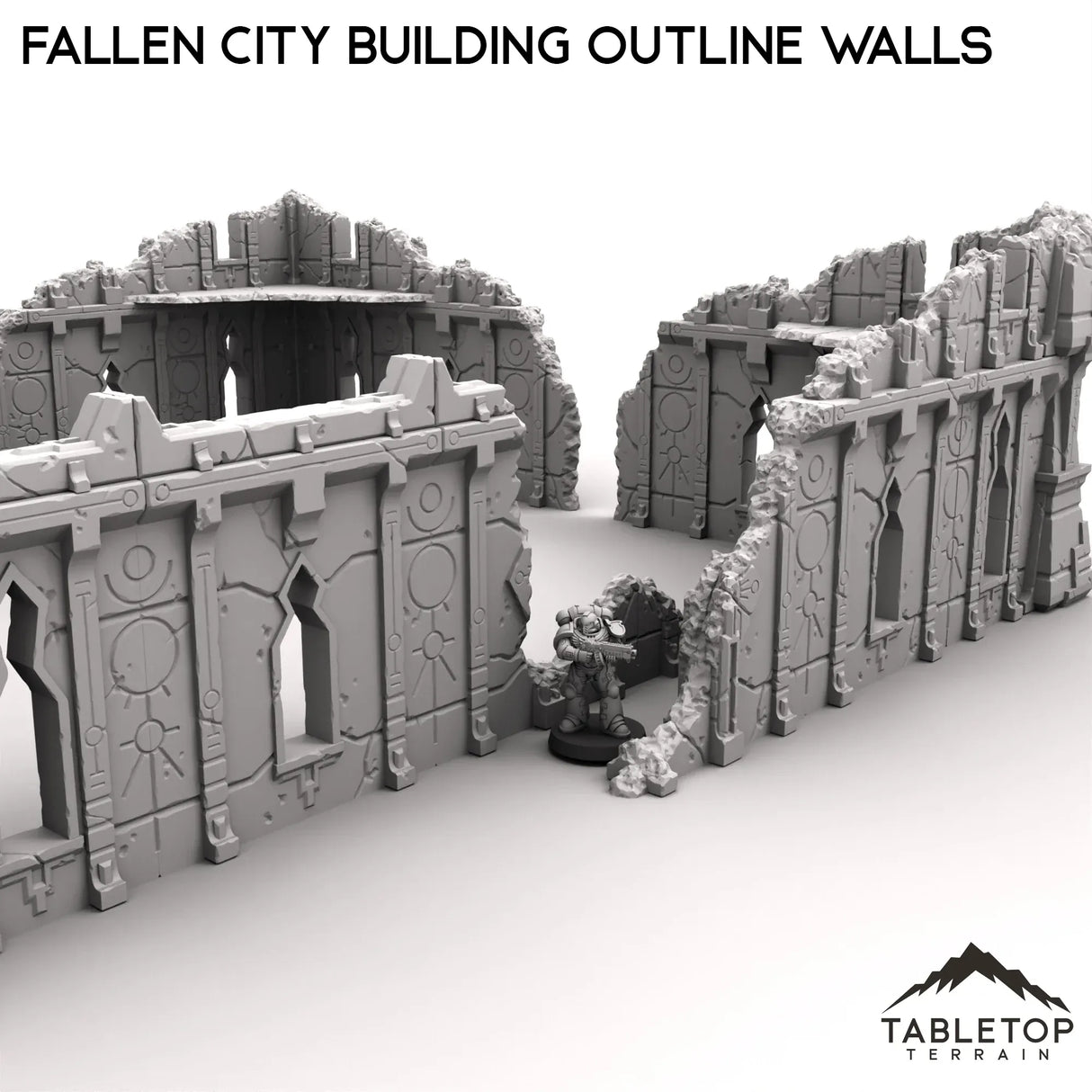 Tabletop Terrain Ruins Fallen City Building Outline Walls