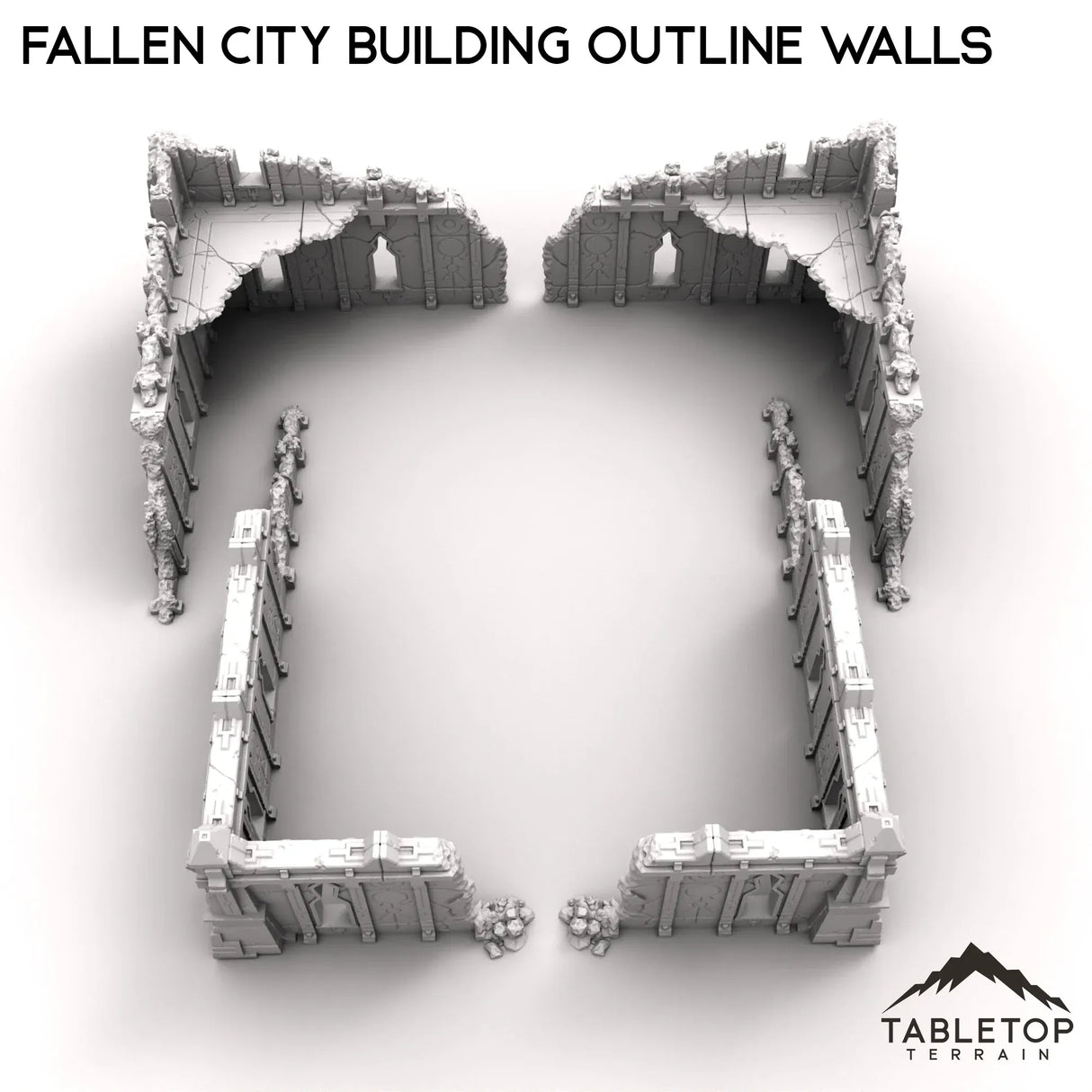 Tabletop Terrain Ruins Fallen City Building Outline Walls