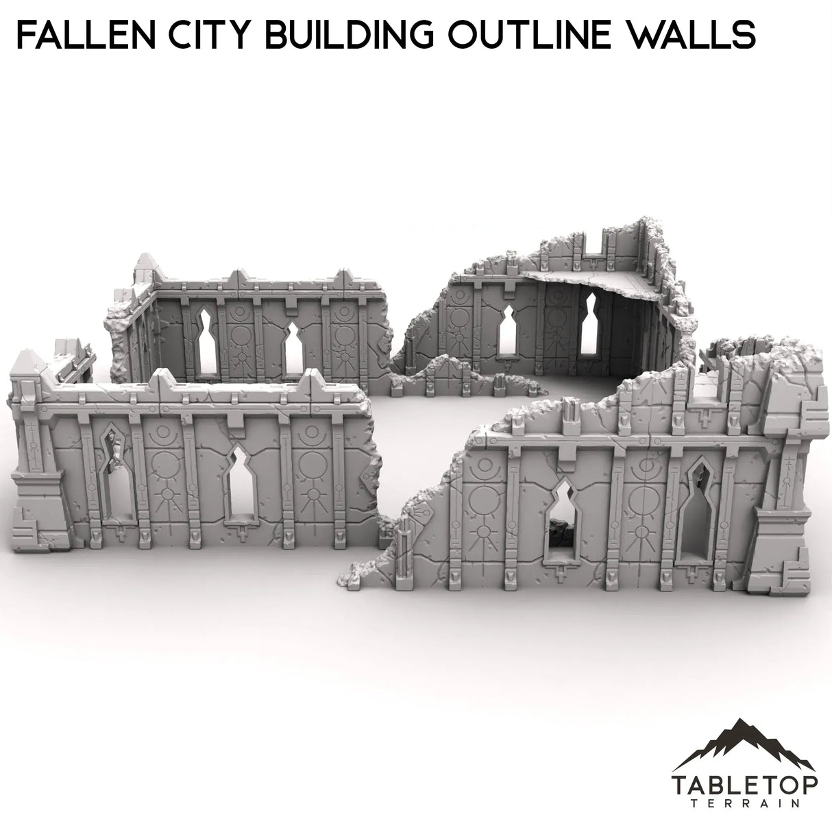 Tabletop Terrain Ruins Fallen City Building Outline Walls