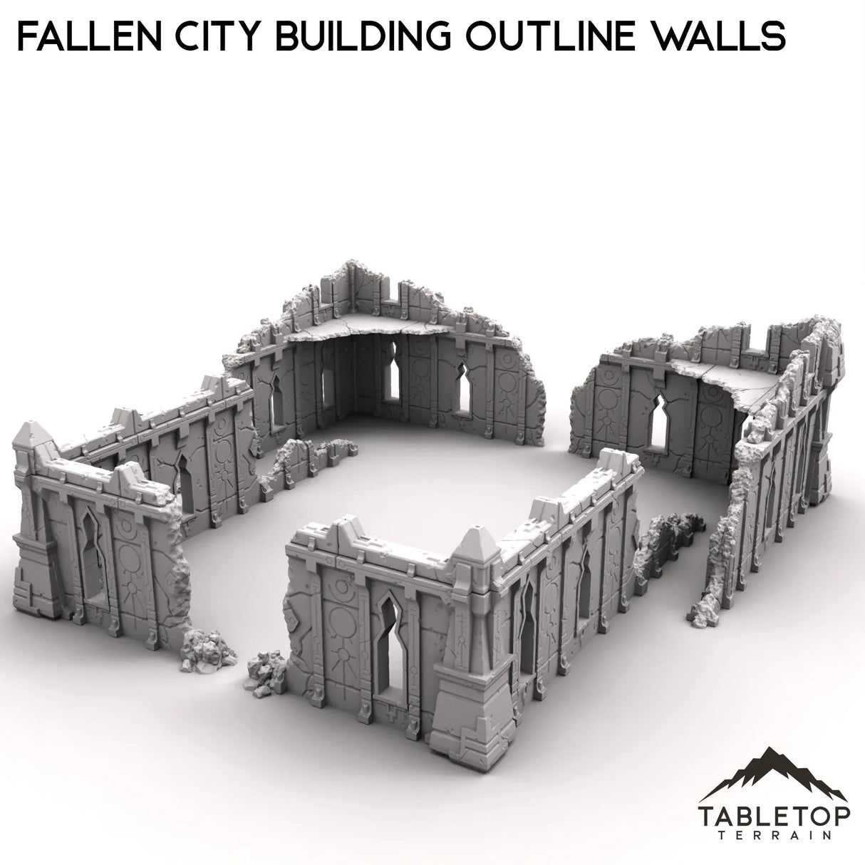 Tabletop Terrain Ruins Fallen City Building Outline Walls