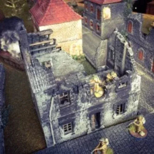 Tabletop Terrain Ruins French Townhouse Ruins - WWII Building
