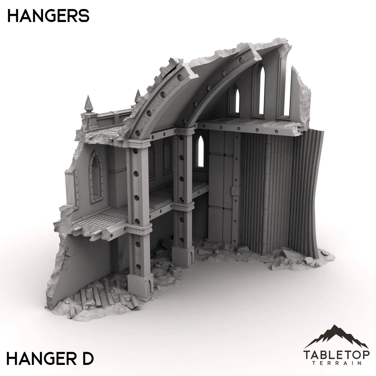 Tabletop Terrain Ruins Hangars - Phoebian V Airfield
