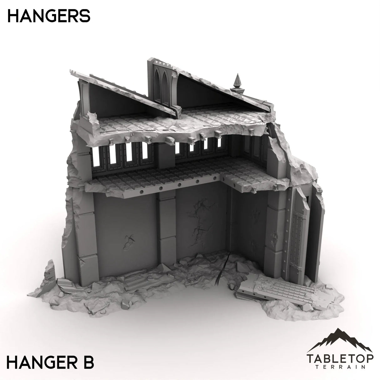 Tabletop Terrain Ruins Hangars - Phoebian V Airfield