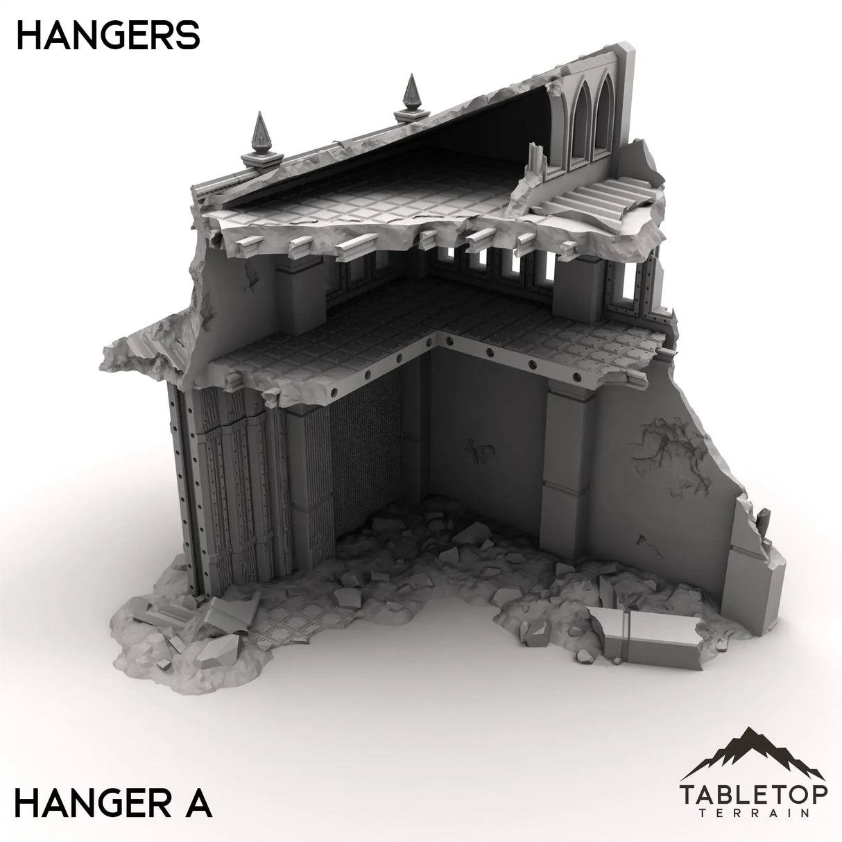 Tabletop Terrain Ruins Hangars - Phoebian V Airfield