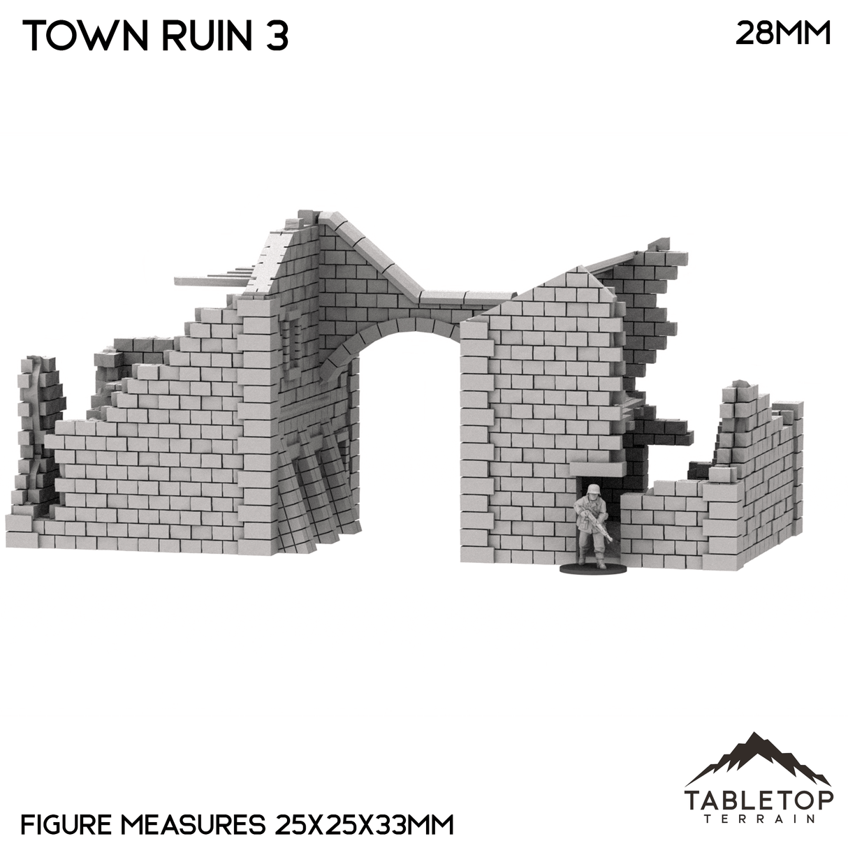Tabletop Terrain Ruins Monte Cassino Town Ruin 3