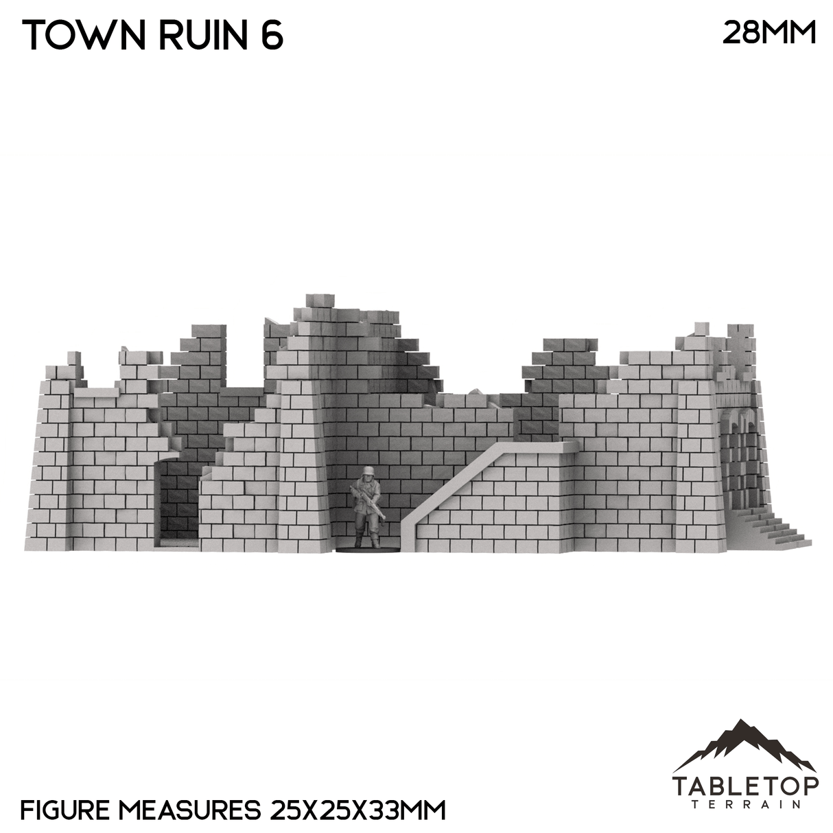 Tabletop Terrain Ruins Monte Cassino Town Ruin 6