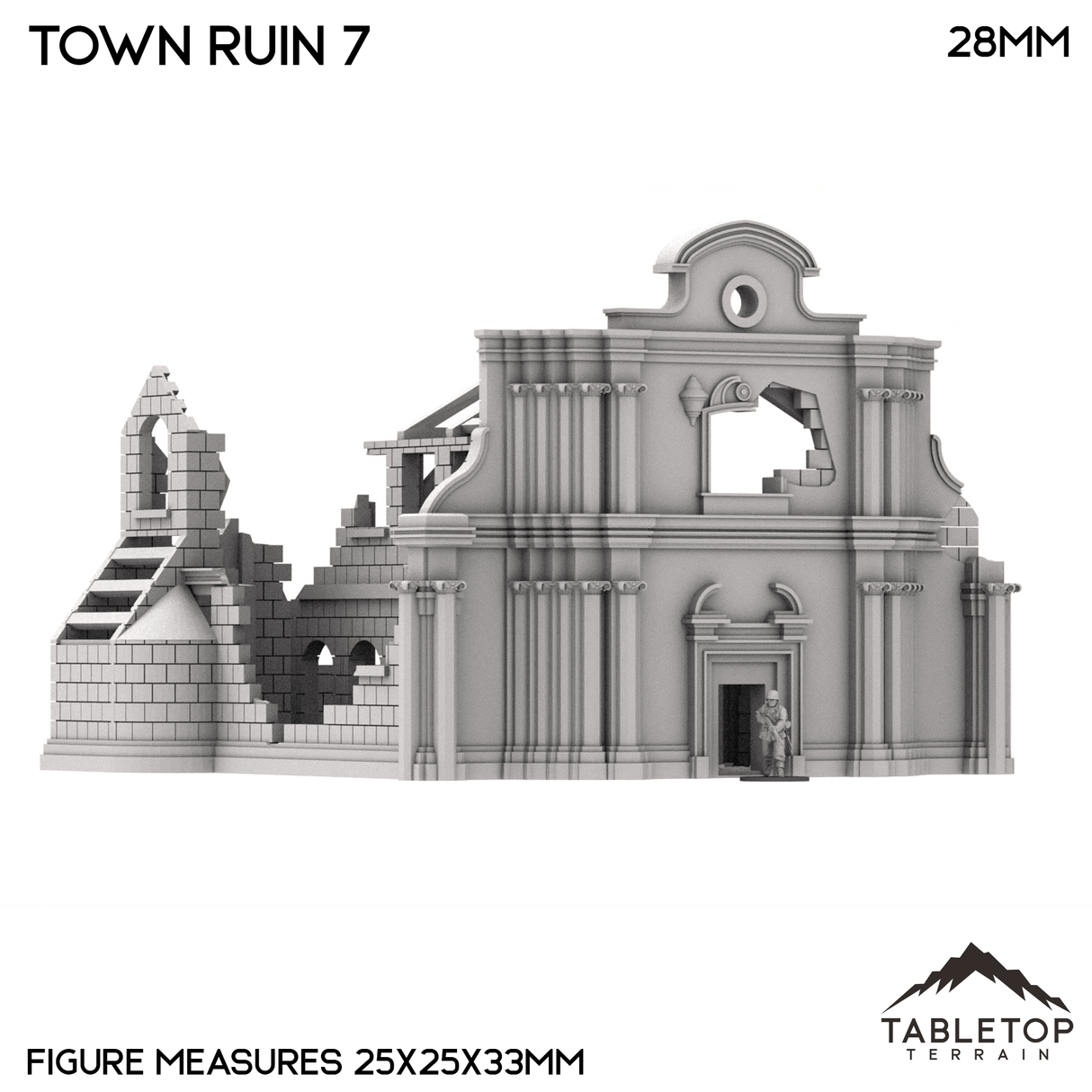 Tabletop Terrain Ruins Monte Cassino Town Ruin 7
