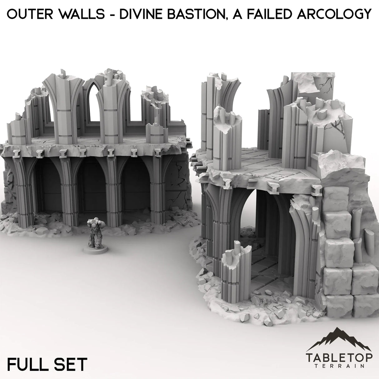 Tabletop Terrain Ruins Outer Walls - Divine Bastion, a Failed Arcology