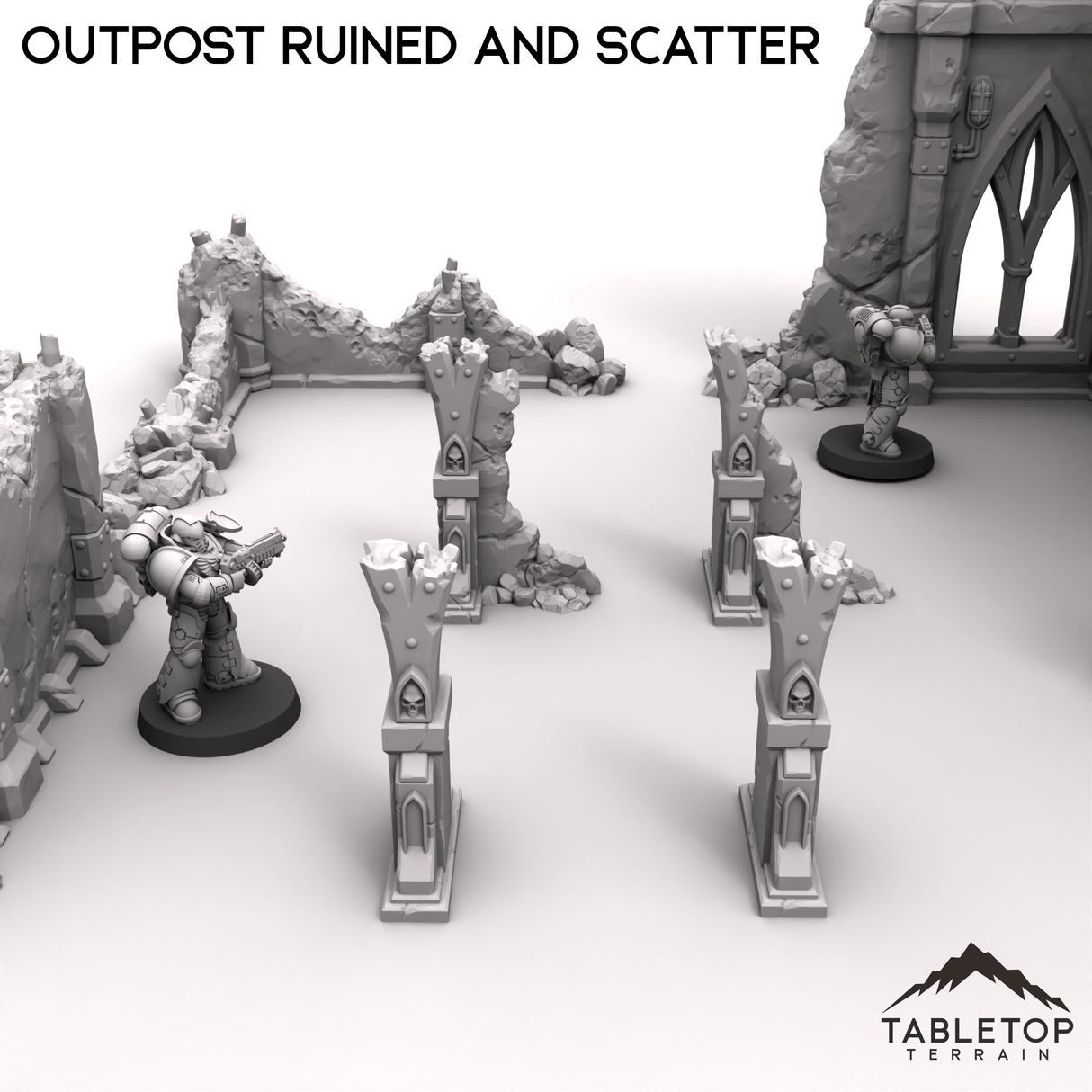 Tabletop Terrain Ruins Outpost Ruined and Scatter