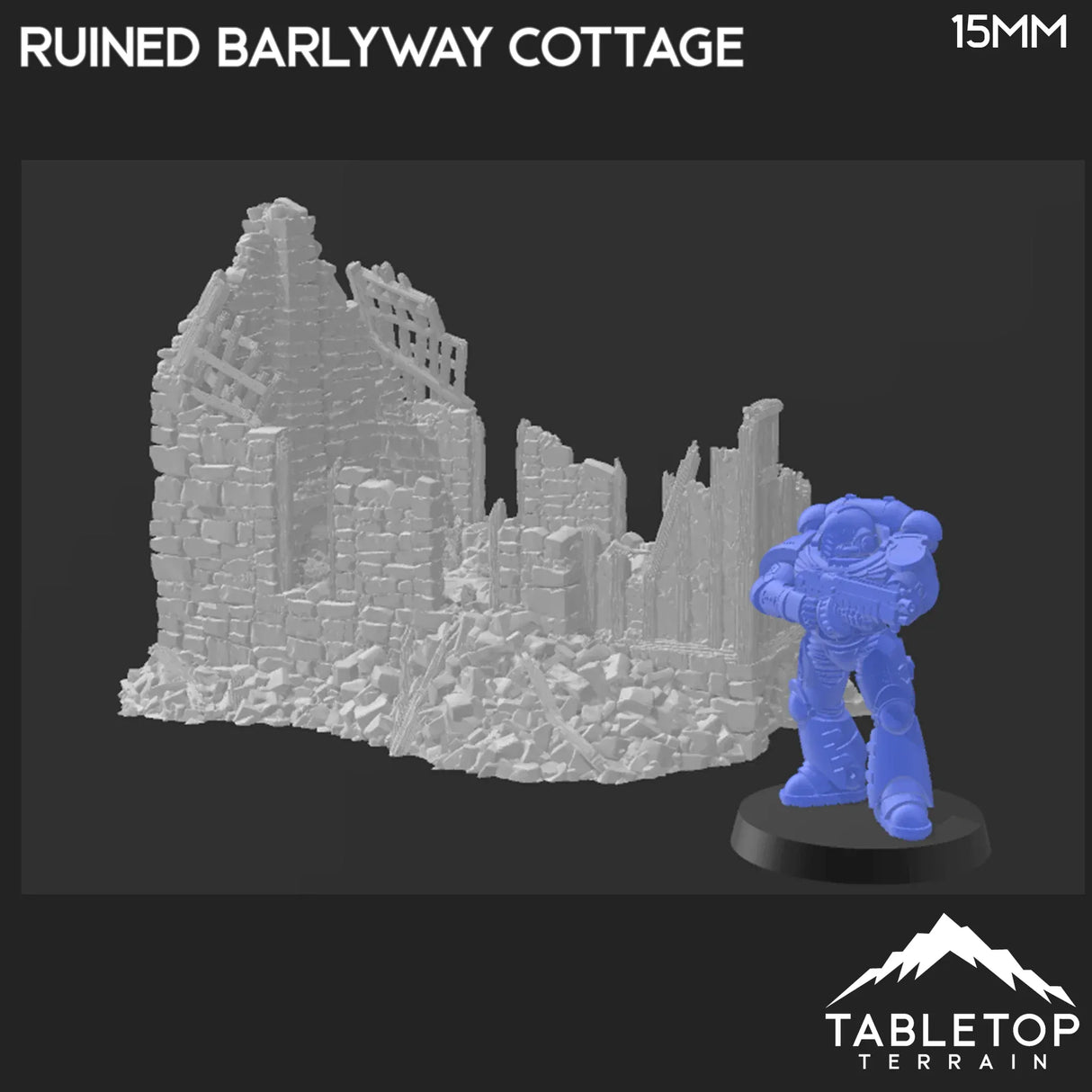 Tabletop Terrain Ruins Ruined Barlyway Cottage - Country & King - Fantasy Historical Ruins