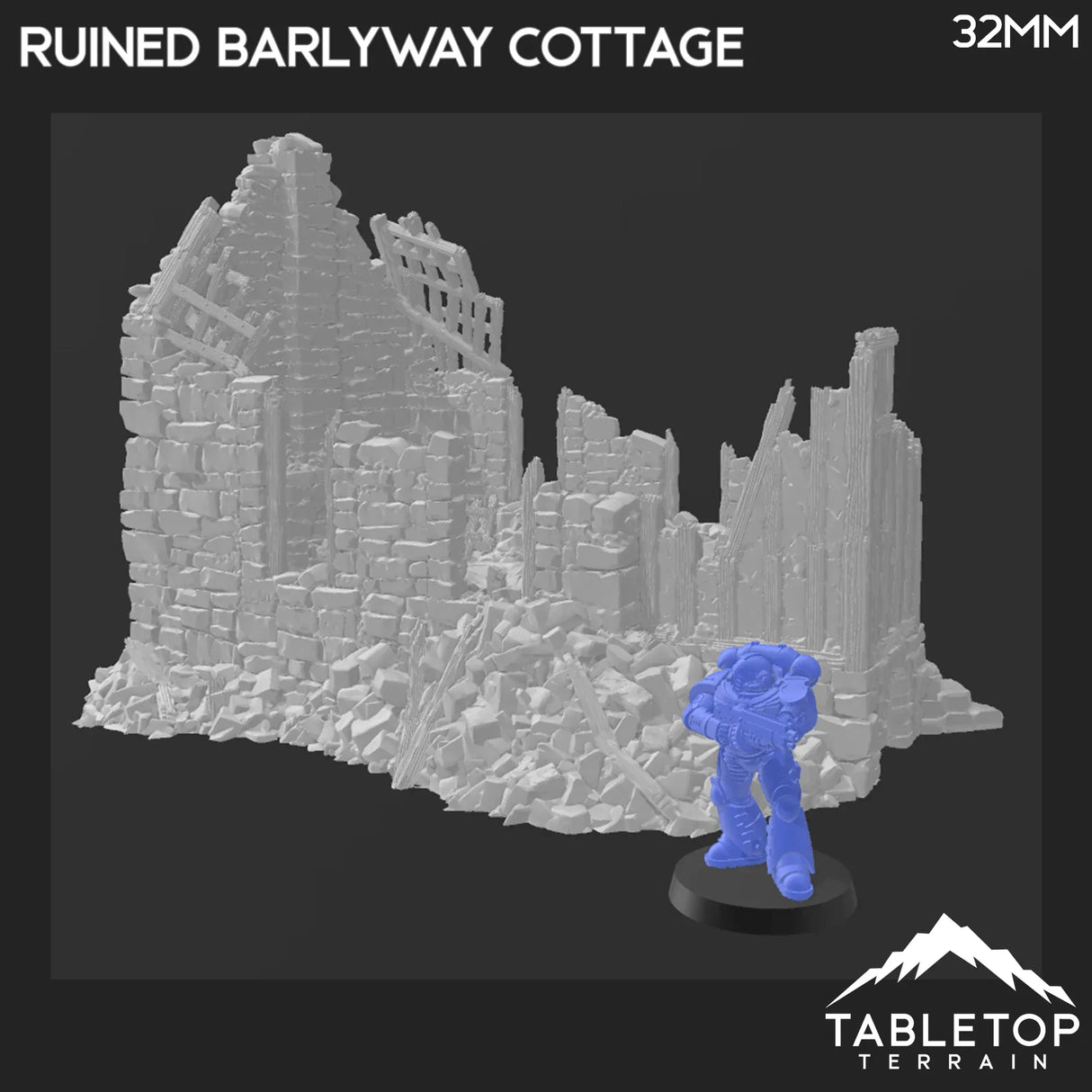 Tabletop Terrain Ruins Ruined Barlyway Cottage - Country & King - Fantasy Historical Ruins