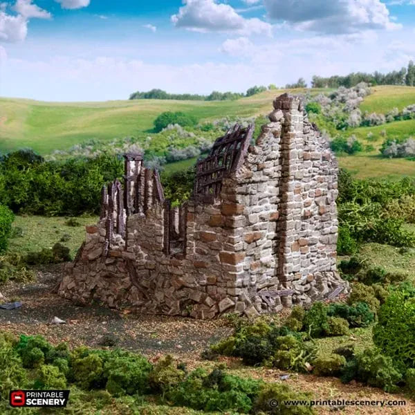 Tabletop Terrain Ruins Ruined Barlyway Cottage - Country & King - Fantasy Historical Ruins
