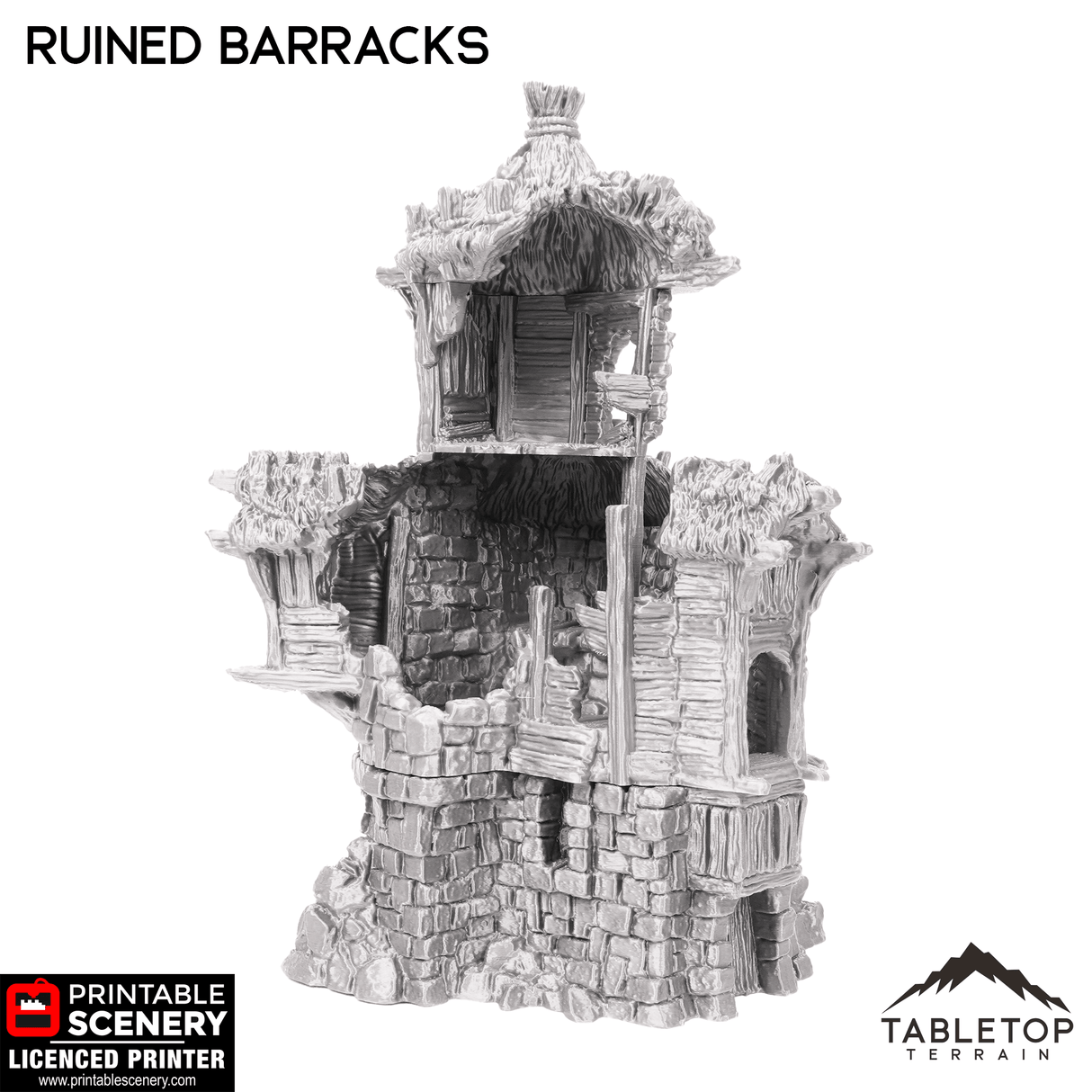 Tabletop Terrain Ruins Ruined Barracks - Hagglethorn Hollow - Fantasy Ruins