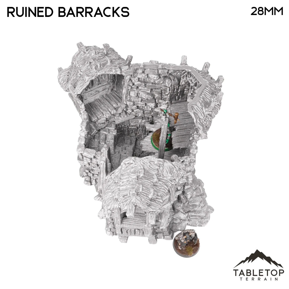 Tabletop Terrain Ruins Ruined Barracks - Hagglethorn Hollow - Fantasy Ruins