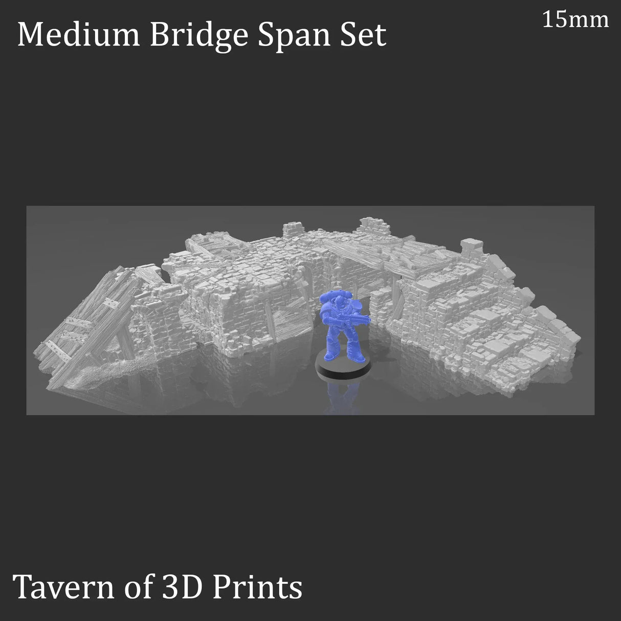 Tabletop Terrain Ruins Ruined Bridge Spans - Fantasy Ruins