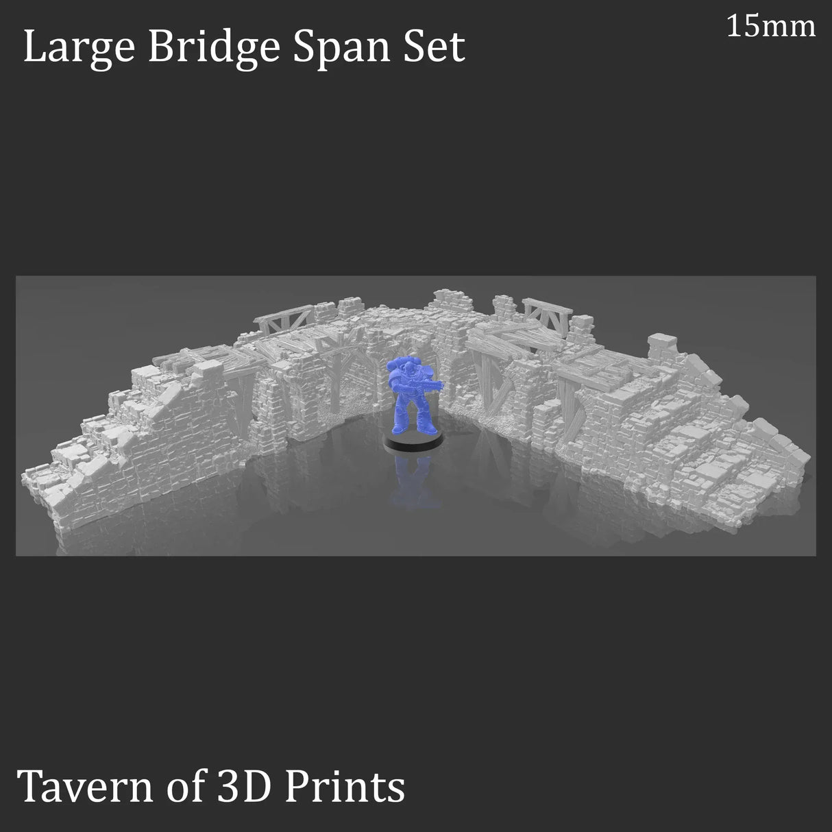 Tabletop Terrain Ruins Ruined Bridge Spans - Fantasy Ruins