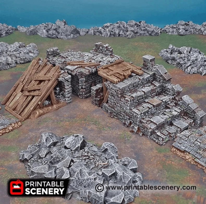 Tabletop Terrain Ruins Ruined Bridge Spans - Fantasy Ruins