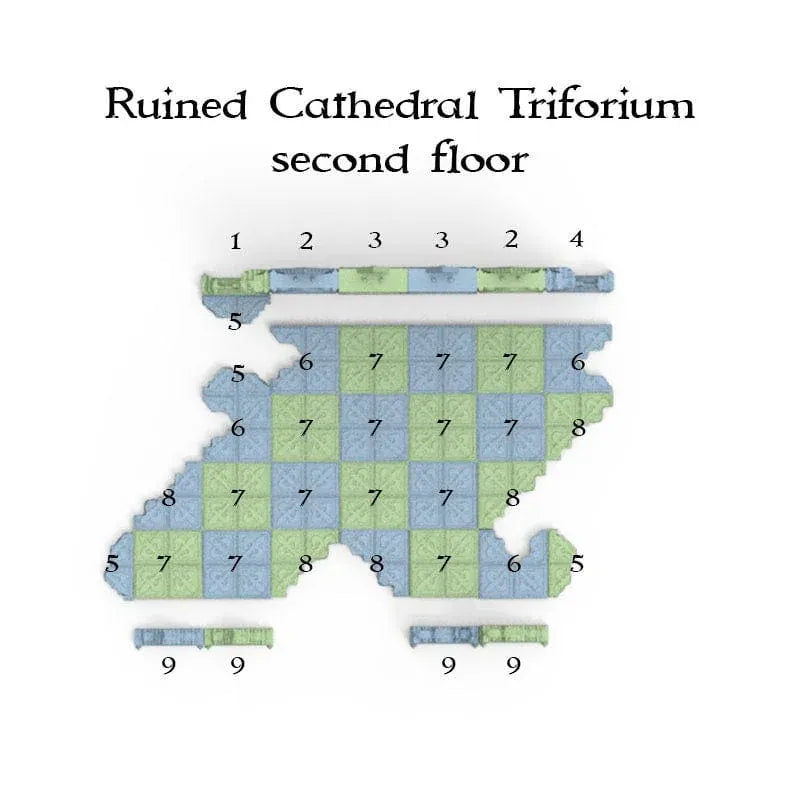 Tabletop Terrain Ruins Ruined Cathedral Triforium - Openlock
