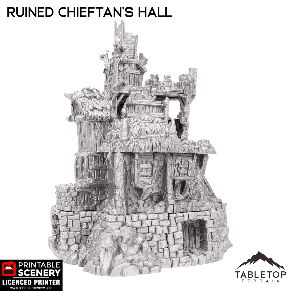 Tabletop Terrain Ruins Ruined Chieftains Hall - Hagglethorn Hollow - Fantasy Ruins