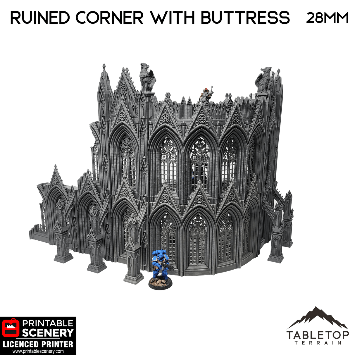 Tabletop Terrain Ruins Ruined Corner with Buttresses - Openlock