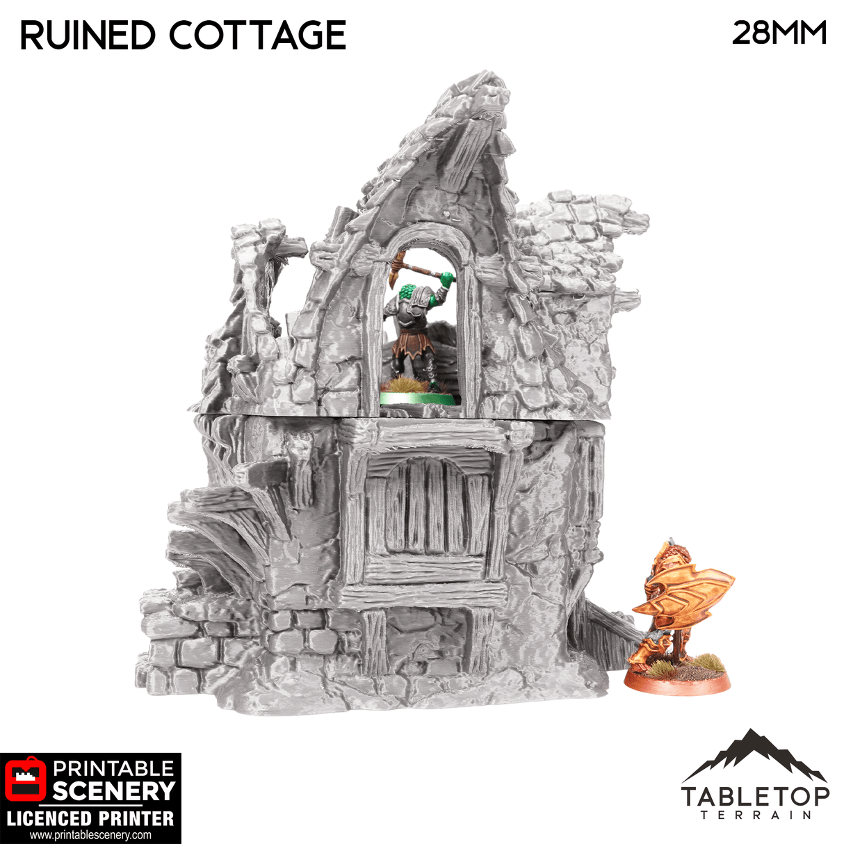 Tabletop Terrain Ruins Ruined Cottage - Hagglethorn Hollow - Fantasy Ruins
