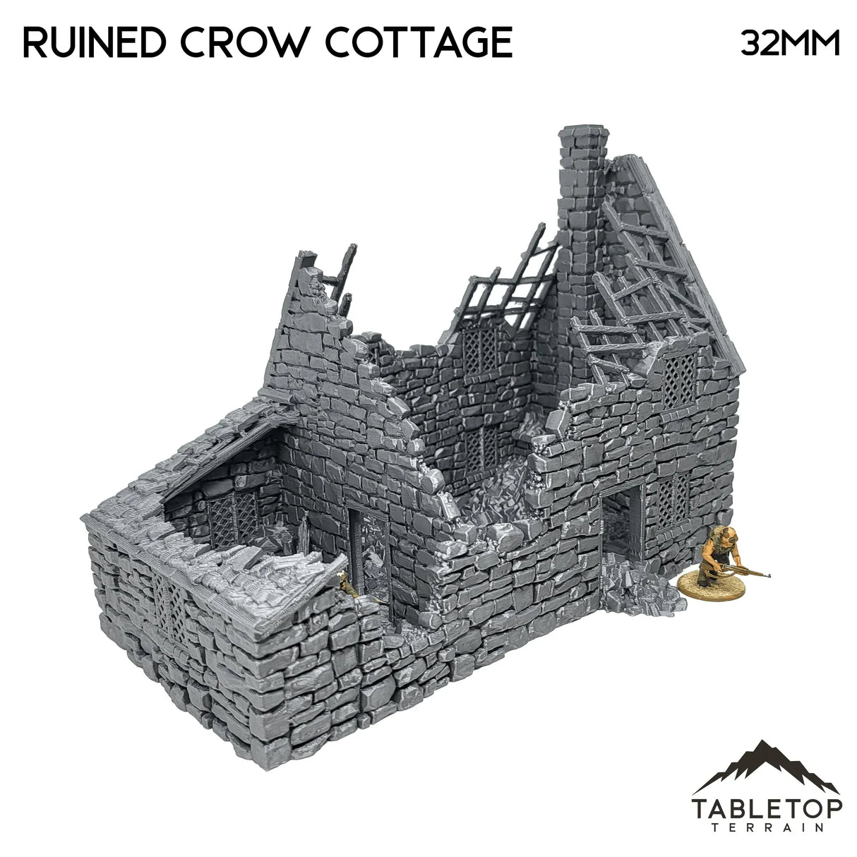 Tabletop Terrain Ruins Ruined Crow Cottage - Country & King - Fantasy Historical Ruins