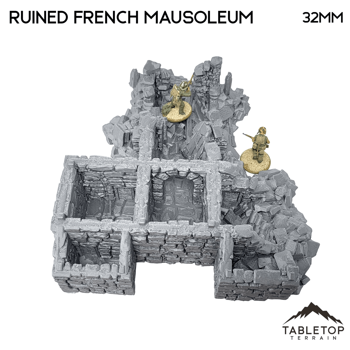 Tabletop Terrain Ruins Ruined French Mausoleum - Country & King - Fantasy Historical Ruins