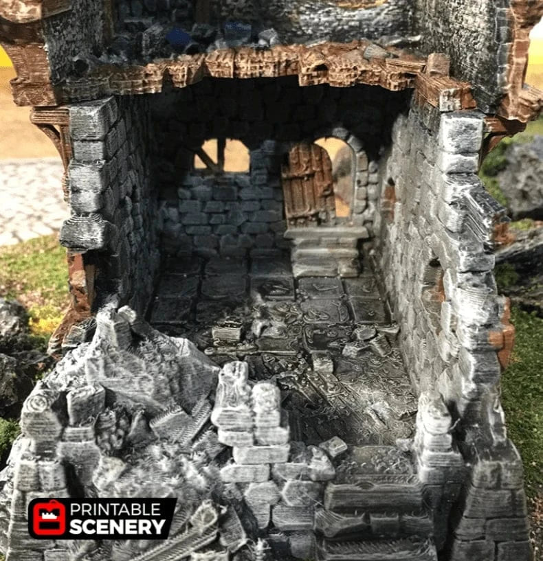 Tabletop Terrain Ruins Ruined Governor's Mansion - Fantasy Building