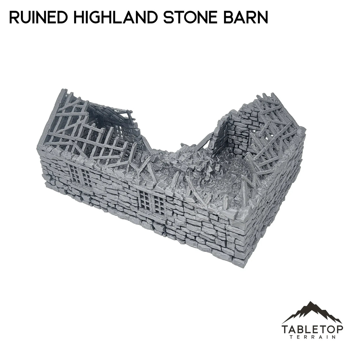 Tabletop Terrain Ruins Ruined Highland Stone Barn - Country & King - Fantasy Historical Ruins