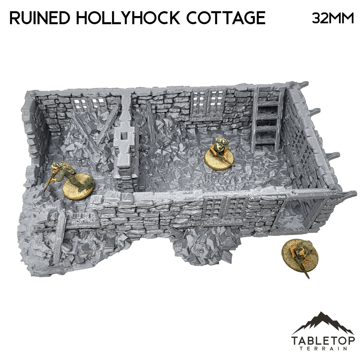 Tabletop Terrain Ruins Ruined Hollyhock Cottage - Country & King - Fantasy Historical Ruins
