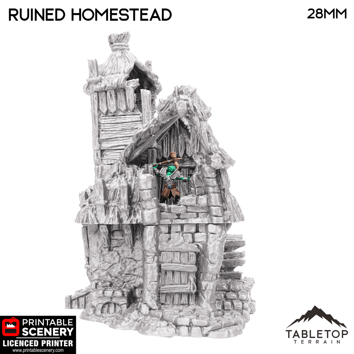 Tabletop Terrain Ruins Ruined Homestead - Hagglethorn Hollow - Fantasy Ruins