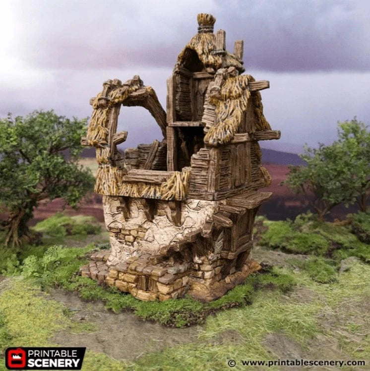 Tabletop Terrain Ruins Ruined Homestead - Hagglethorn Hollow - Fantasy Ruins