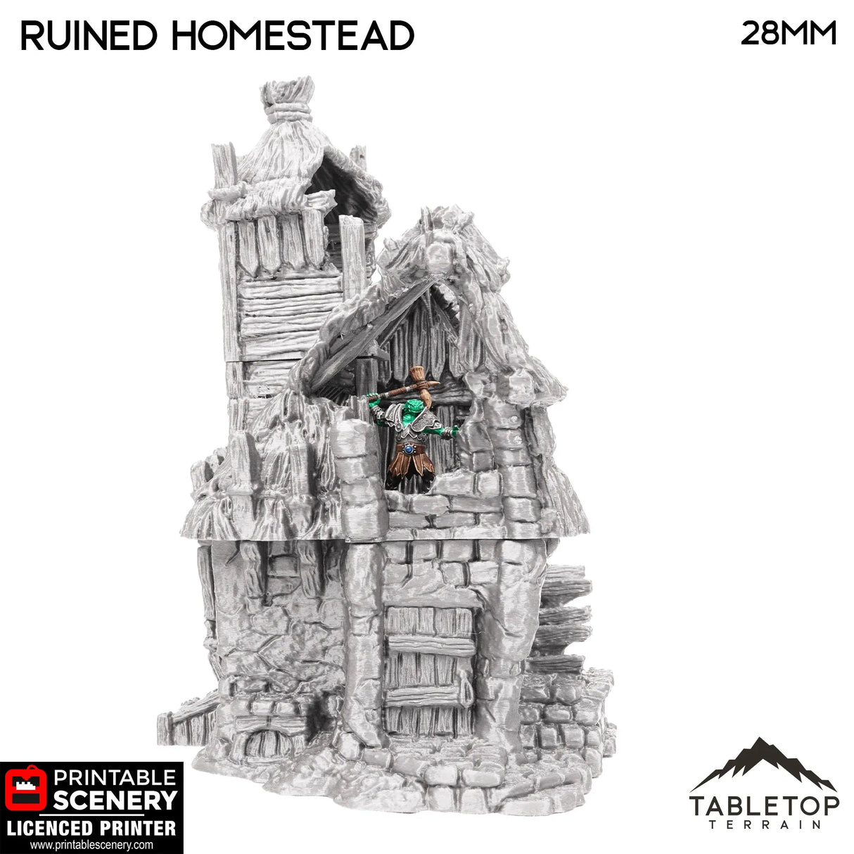 Tabletop Terrain Ruins Ruined Homestead - Hagglethorn Hollow - Fantasy Ruins