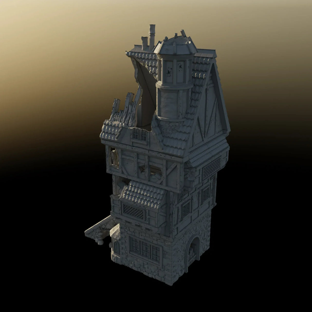 Tabletop Terrain Ruins Ruined House - City of Spiritdale - Fantasy Ruins
