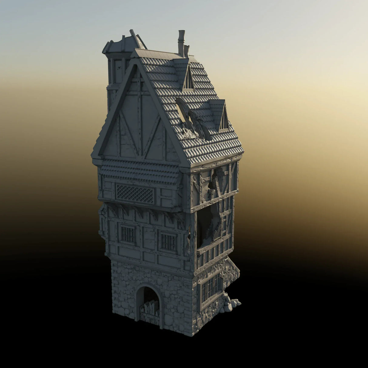 Tabletop Terrain Ruins Ruined House - City of Spiritdale - Fantasy Ruins