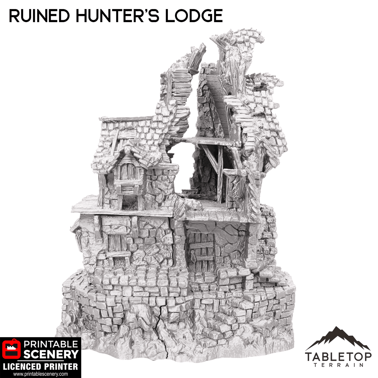Tabletop Terrain Ruins Ruined Hunter's Lodge - Hagglethorn Hollow - Fantasy Ruins