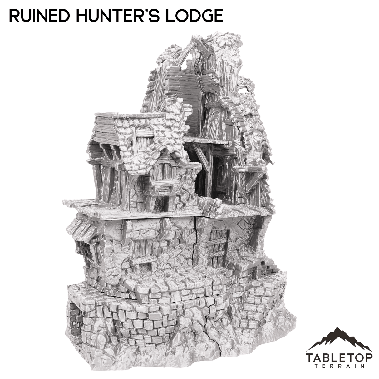 Tabletop Terrain Ruins Ruined Hunter's Lodge - Hagglethorn Hollow - Fantasy Ruins