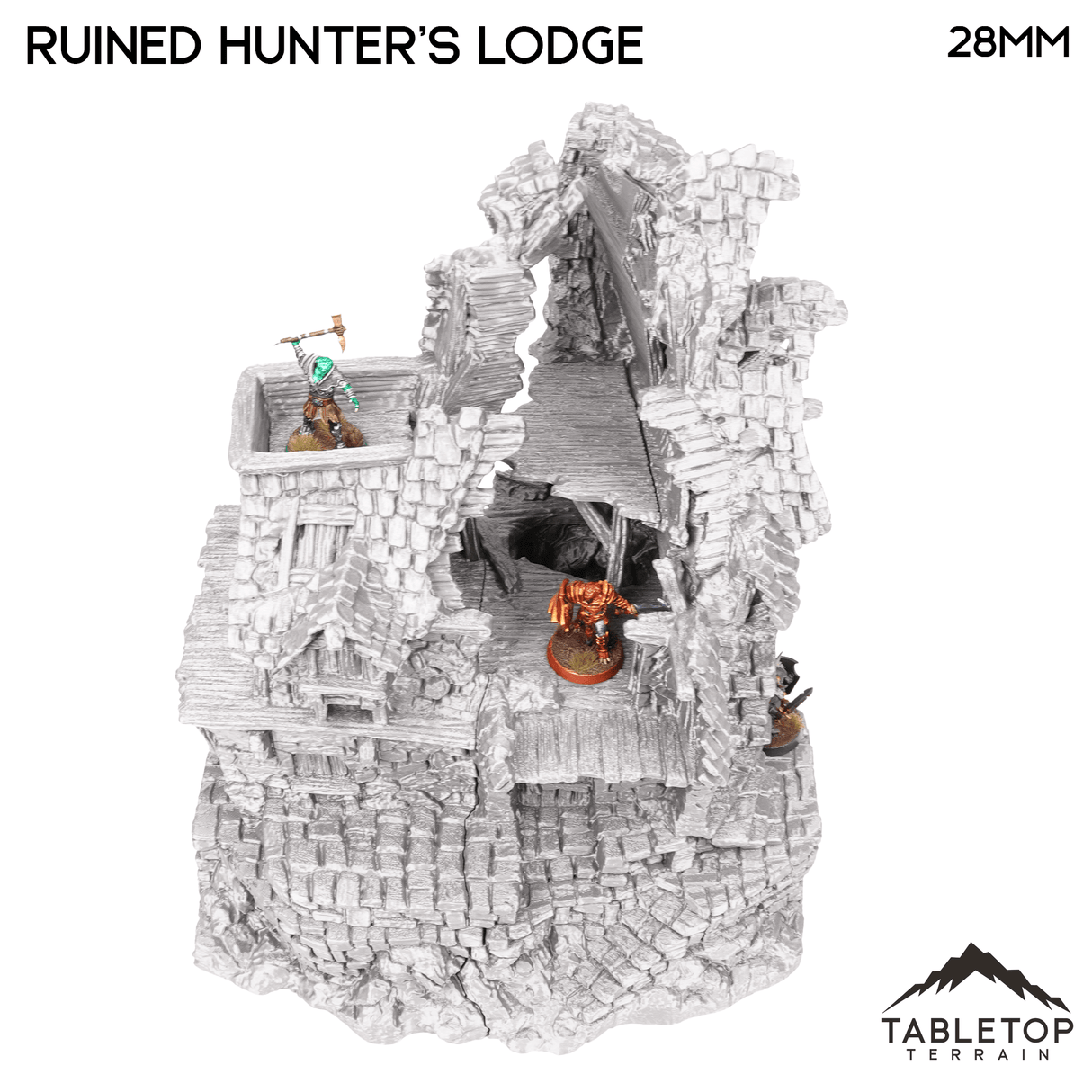 Tabletop Terrain Ruins Ruined Hunter's Lodge - Hagglethorn Hollow - Fantasy Ruins