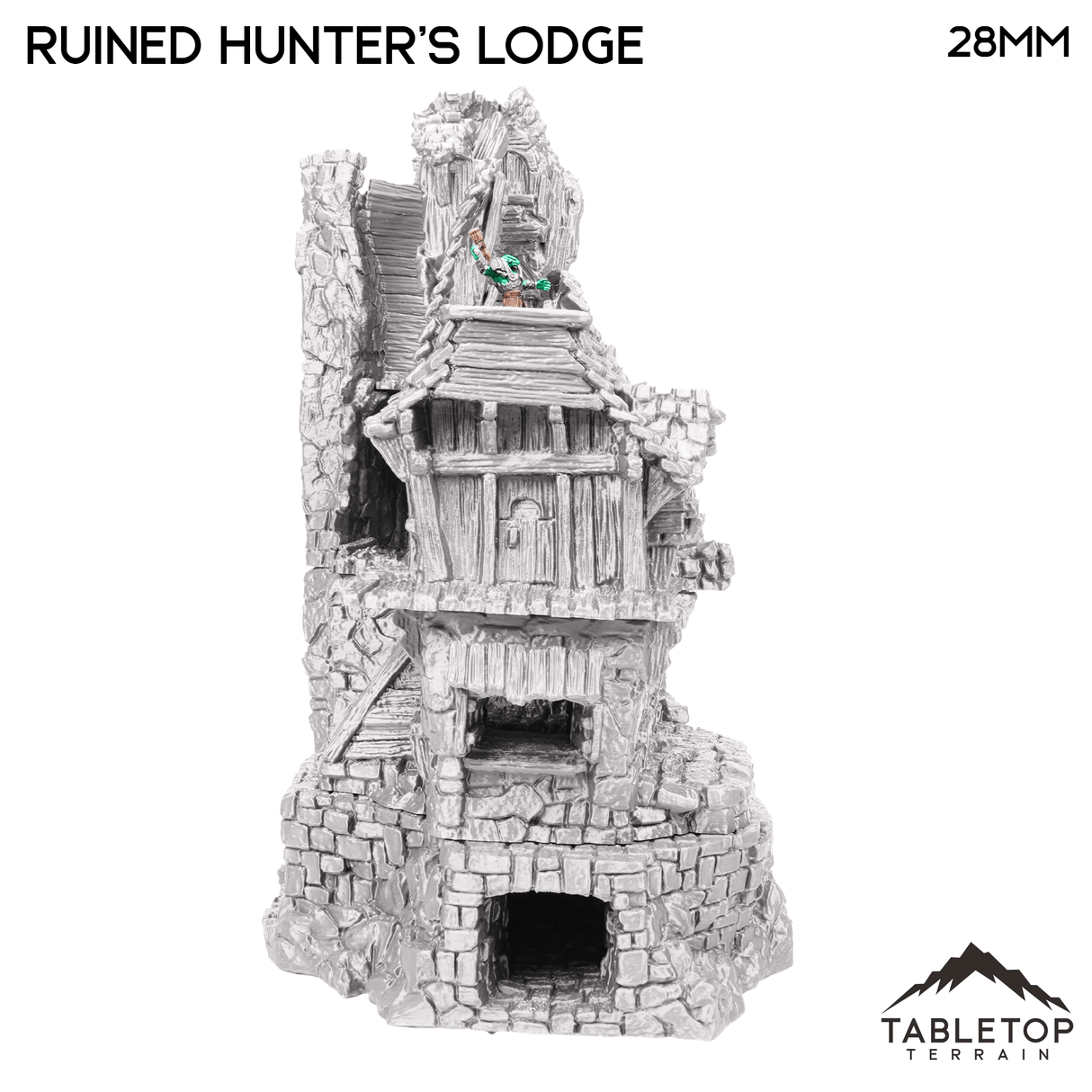 Tabletop Terrain Ruins Ruined Hunter's Lodge - Hagglethorn Hollow - Fantasy Ruins