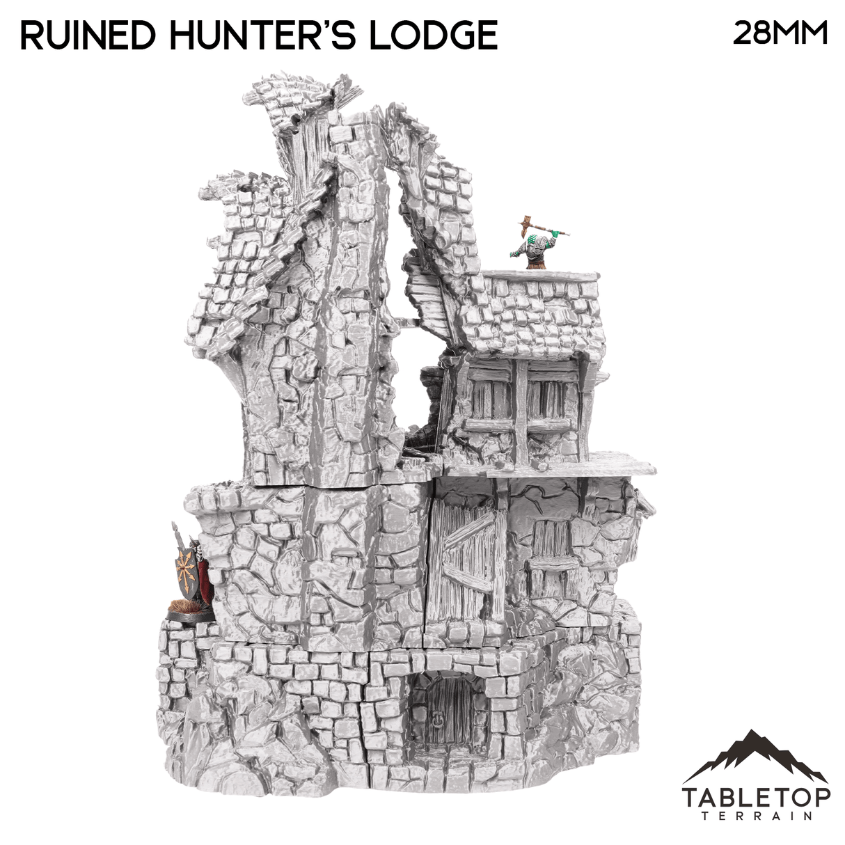 Tabletop Terrain Ruins Ruined Hunter's Lodge - Hagglethorn Hollow - Fantasy Ruins