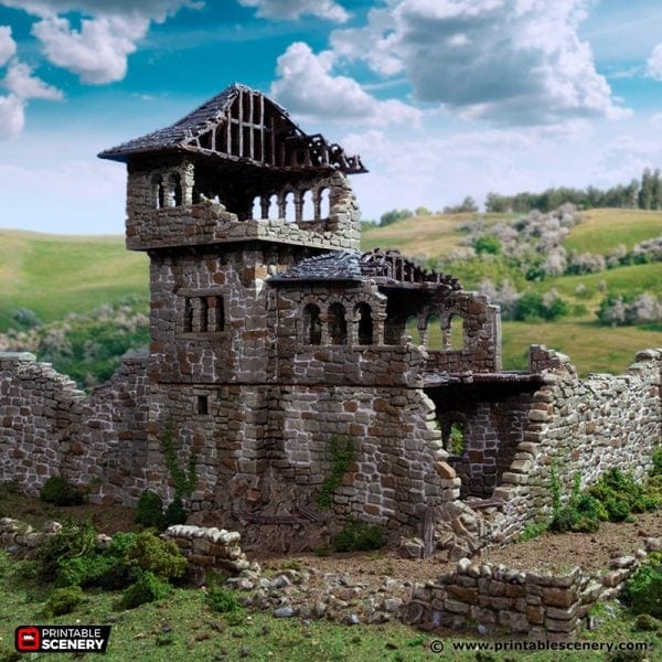 Tabletop Terrain Ruins Ruined King's Quarters - Country & King - Fantasy Historical Ruins